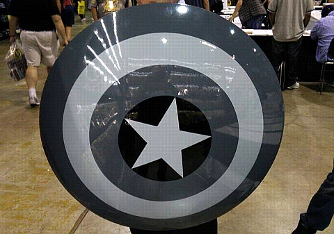 Extremely rare "grayscale" Captain America Shield - by Fyberdyne Laboratories. Only a handful of these have been created and <b>none</b> of them will be available for sale other than the one (and only one) that is being auctioned at the inConJunction charity auction. Extremely rare "grayscale" Captain America Shield - by Fyberdyne Laboratories. Only a handful of these have been created and <b>none</b> of them will be available for sale other than the one (and only one) that is being auctioned at the inConJunction charity auction.