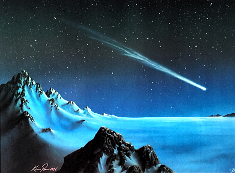 Framed print "Halleys Over Antarctica" by Kim Poor Framed print "Halleys Over Antarctica" by Kim Poor