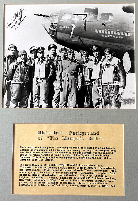 Framed print "Memphis Belle Photo - Signed" Framed print "Memphis Belle Photo - Signed"