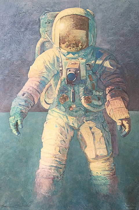 Framed and numbered print "That's How It Felt To Walk On The Moon" (214 of 850) by Alan Bean Framed and numbered print "That's How It Felt To Walk On The Moon" (214 of 850) by Alan Bean